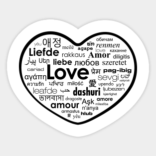 'Heart full of Love in Different Languages ' Sticker